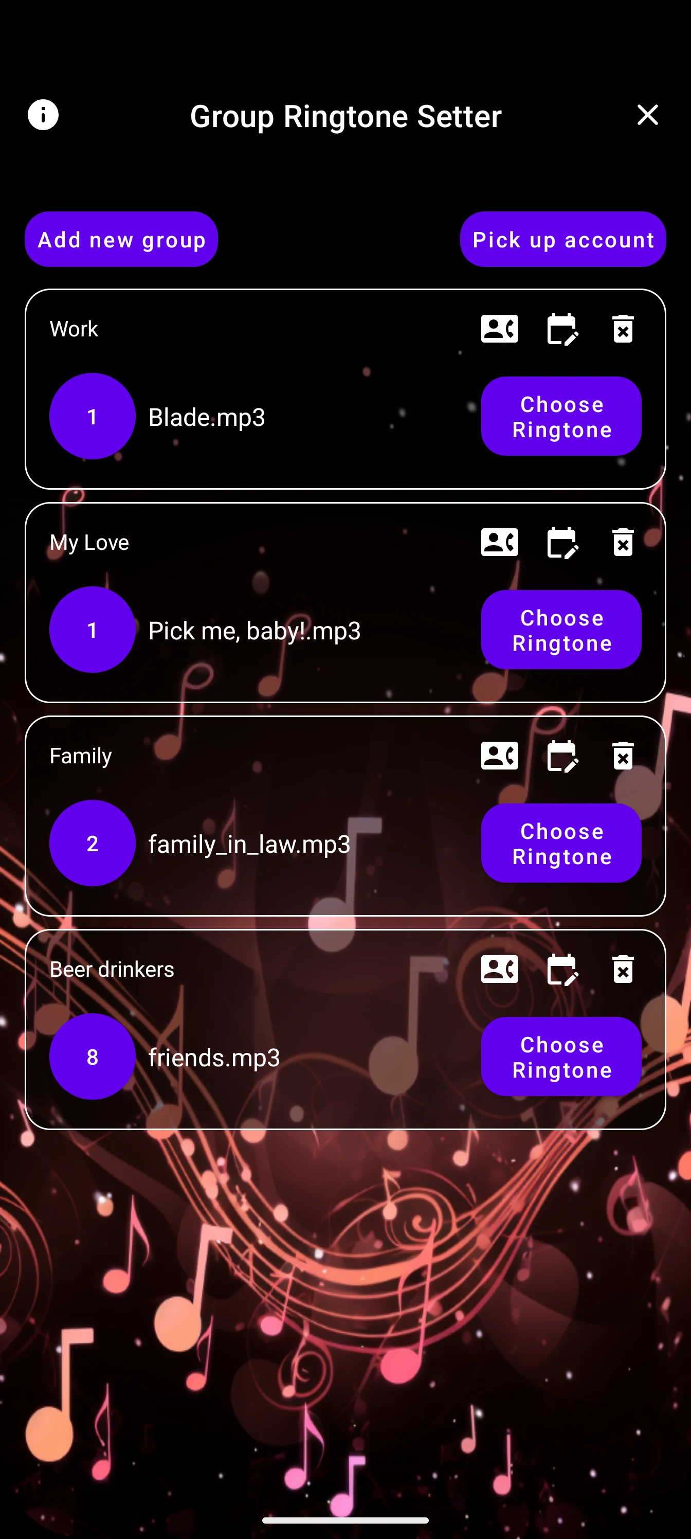 Group Ringtone Setter screenshot